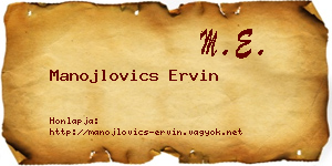 Manojlovics Ervin névjegykártya